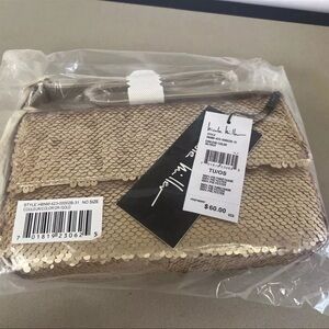NWT Nicole Miller purse in orginal sealed pkging  Gold Mermaid Sequins